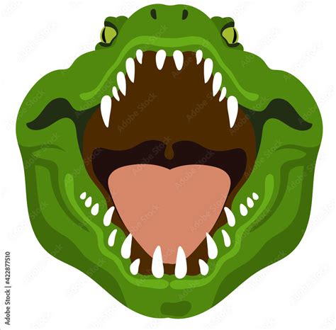 Crocodile with open mouth. Wild Animals in Cartoon style. Label, Design ...