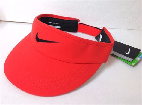 NIKE GOLF VISOR Tour Style Wide Brim Dri-Fit Sun Hat Men/Women REDDISH ...