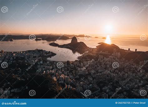 Aerial View of Christ De Redeemer during Sunrise in Rio De Janeiro, Brazil Editorial Image ...