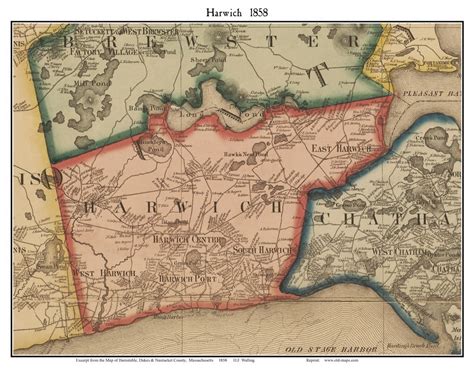 Harwich, Massachusetts 1858 Old Town Map Custom Print - Barnstable Co. - OLD MAPS