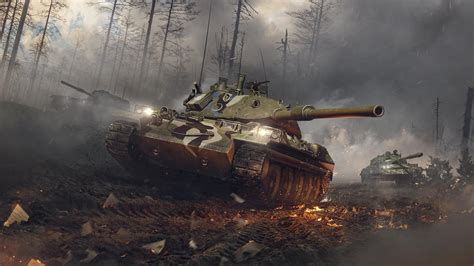 World Of Tanks Fire Shooting Tank In Forest HD World Of Tanks ...