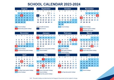 2024 School Holiday Calendar Singapore - Gael Pattie