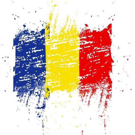 Premium Vector | Romanian flag ink painted abstract romanian flag ...