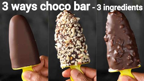 3 ingredient choco bar recipe | 3 ways nutty chocobar ice cream