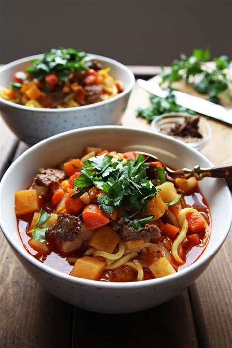 Lagman Recipe - Uzbek Beef Noodle Soup - Leelalicious