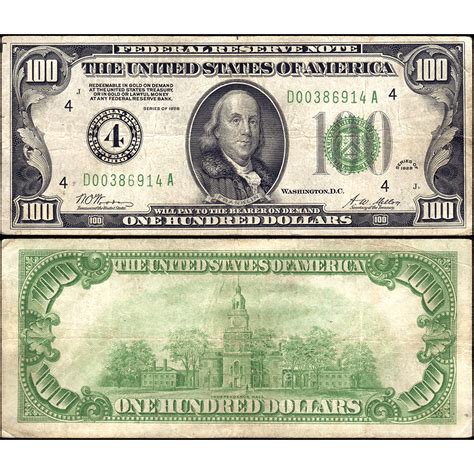 1928 $100 Federal Reserve Note Cleveland District Fr. 2150-D - Fine