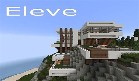 Eleve Modern Contemporary Cliff House Minecraft Map | Modern minecraft houses, Minecraft modern ...