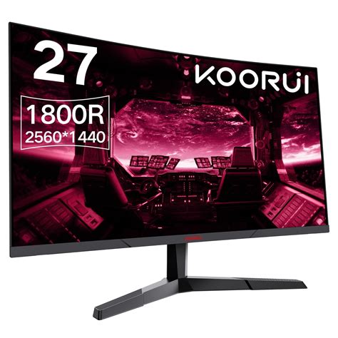 KOORUI 27 inch 2K QHD 144Hz 1msCurved Gaming Monitor,Adpitive-sync ...