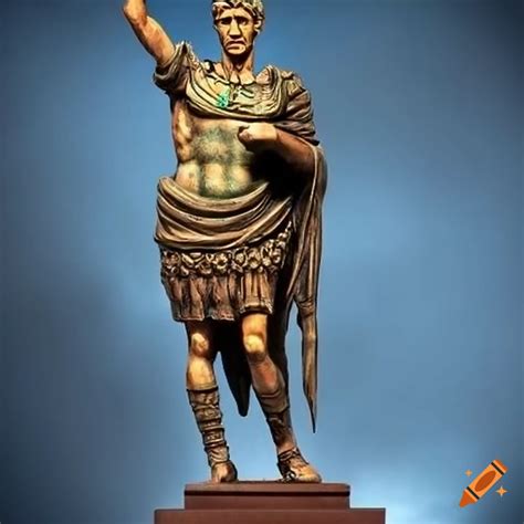 Statue of julius caesar standing heroically on Craiyon