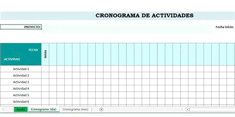 Plantilla Excel para Cronograma (Descarga Gratis) ️