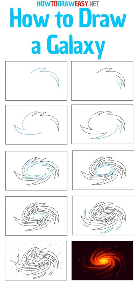 How to Draw a Galaxy Step by Step | Space drawings, Galaxy drawings ...