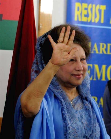 Khaleda Zia delivers a speech during a press conference at Gulshan ...