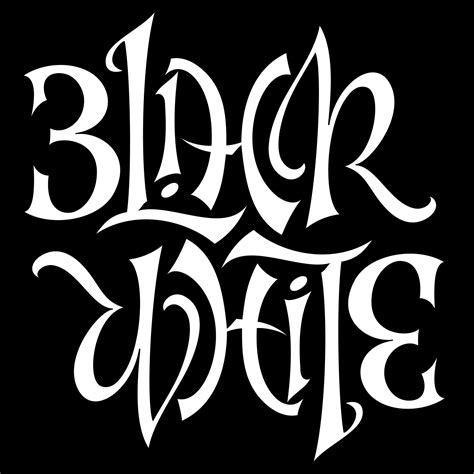 Black/White | John Langdon | Ambigram tattoo, Ambigram, Optical illusions