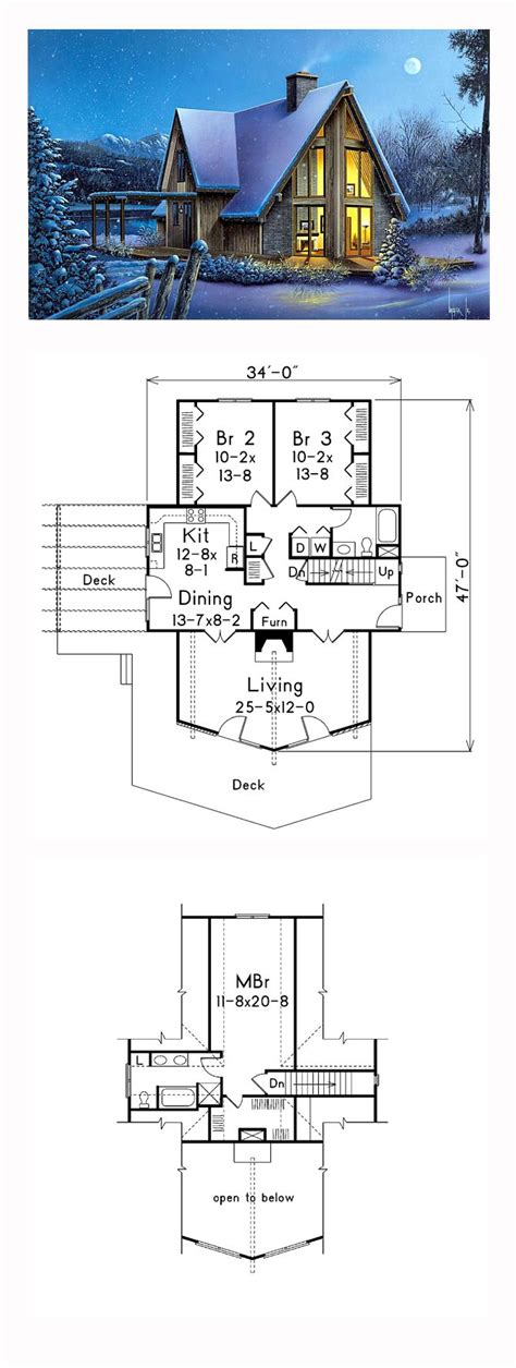 Plan 87366 | A-Frame Style with 3 Bed, 2 Bath | A frame house plans, A ...