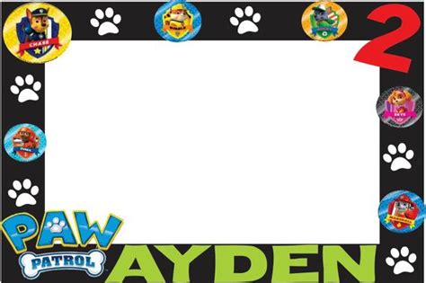 Paw Patrol photo booth frame Paw Patrol Birthday Party, 2nd Birthday, Bday, Photo Booth Frame ...