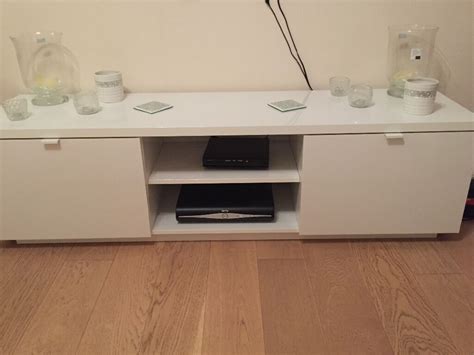 White gloss IKEA TV Unit Stand with storage | in Reading, Berkshire | Gumtree