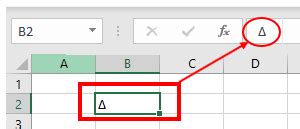 How to Insert Delta Symbol in Excel & Google Sheets - Auto VBA