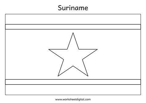 Suriname Flag - Worksheet Digital