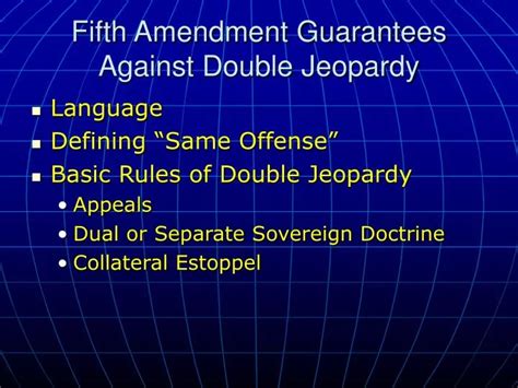 PPT - Fifth Amendment Guarantees Against Double Jeopardy PowerPoint ...