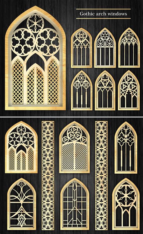 13 Decorative Gothic Window Arches Bundles Wall Decor CNC and - Etsy