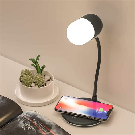 Auslese-3 in 1 LED Desk Lamp with QI Wireless Smart Charger Built in ...