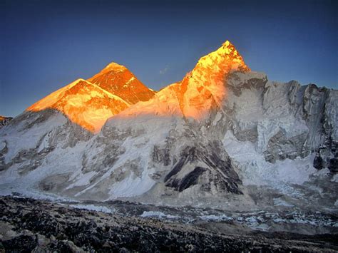 Wallpaper mount everest, golden peak, sunset, nature desktop wallpaper ...