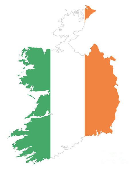 Republic of Ireland flag in country silhouette Digital Art by Peter ...