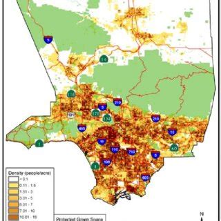 Los Angeles Population Density Map - United States Map States District