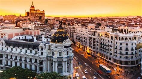 city, Cityscape, Sunset, Road, Car, Architecture, Madrid, Spain, Europe, Street, Urban, Building ...