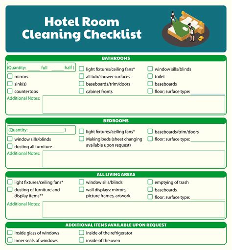 Hotel Room Cleaning Checklist | Housekeeper checklist, Hotel housekeeping, House cleaning ...