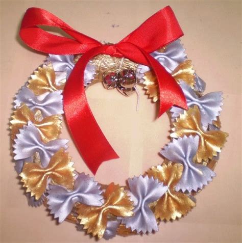 Pasta Christmas Wreaths | Christmas ornament crafts, Christmas crafts ...