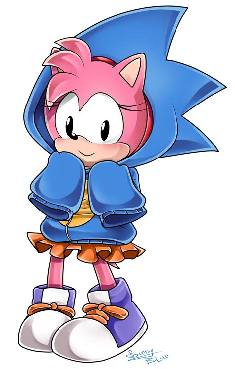 Classic Amy wears Sonic Hoodie by xXSunny-BlueXx on DeviantArt