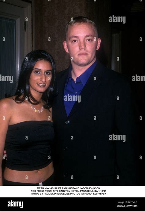 Jan. 10, 2001 - MERIAM AL -KHALIFA AND HUSBAND JASON JOHNSON.NBC PRESS TOUR RITZ CARLTON HOTEL ...