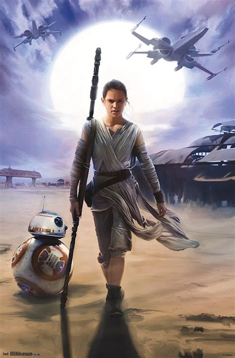 Star Wars The Force Awakens, Rey, 22" x 34" Wall Poster Posters http://amzn.to/2lV9C28 #Rey # ...