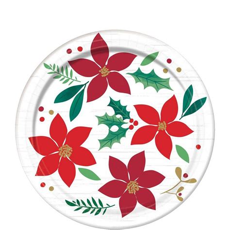 Holly Merry Christmas Dessert Plates 8ct | Party City