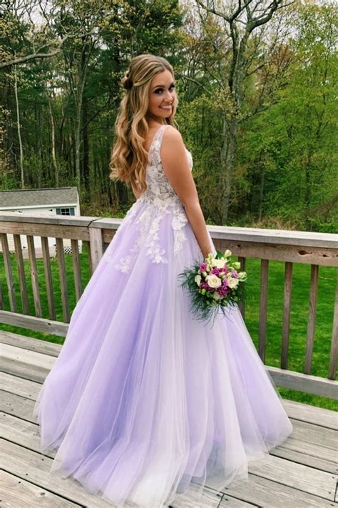 Lavender Appliques Long Prom Evening Dress | Lavender prom dresses, Pretty prom dresses, Cute ...