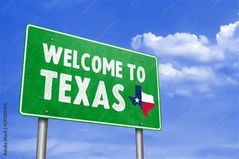 WELCOME TO TEXAS - traffic sign message Stock Illustration | Adobe Stock