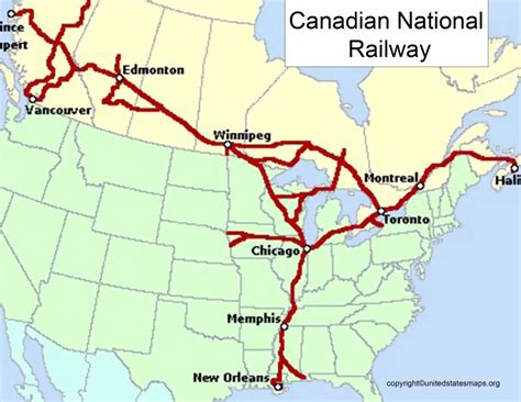 Canadian National Railway Map [Railroads Route System]