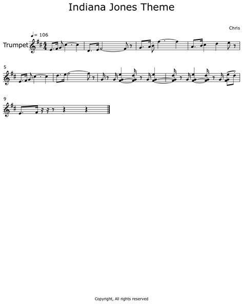 Indiana Jones Theme - Sheet music for Trumpet