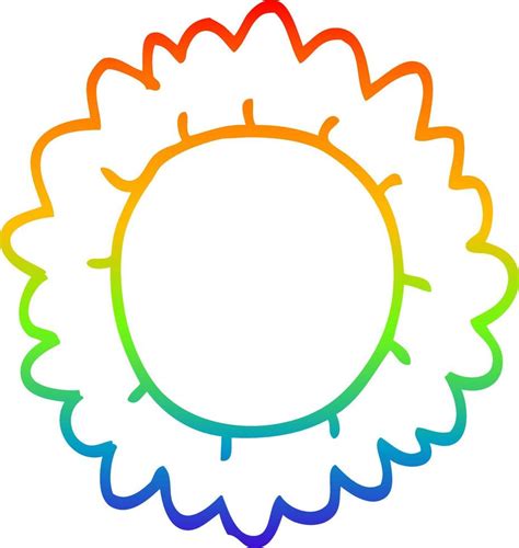 rainbow gradient line drawing cartoon flower 9915826 Vector Art at Vecteezy