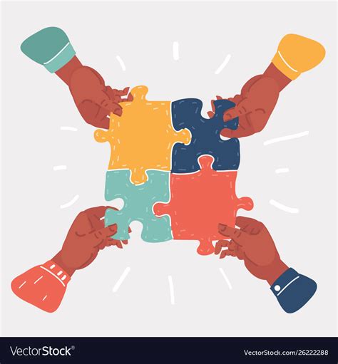 Teamwork concept with puzzle Royalty Free Vector Image