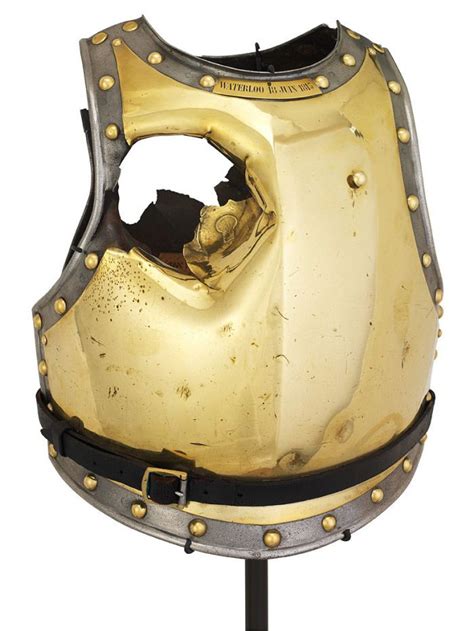 French mounted troop's cuirass with a cannonball hole in it from The Battle of Waterloo | Battle ...