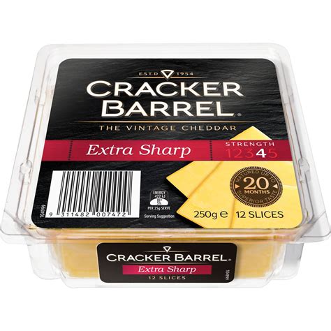 Cracker Barrel Vintage Cheddar Cheese Slices Extra Sharp 250g | Woolworths