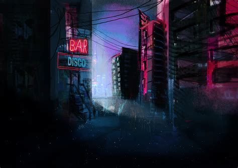 Concept art - city in the night on Behance