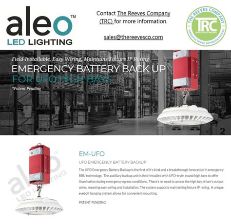 Aleo LED Lighting is a Great Emergency Back Up! – The Reeves Company – Lighting Manufacturer ...