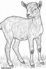 American Pygmy Goat Cartoon coloring Page sketch template