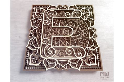 Mandala Letter E, Alphabet letter E pattern, Letter E SVG (580170 ...