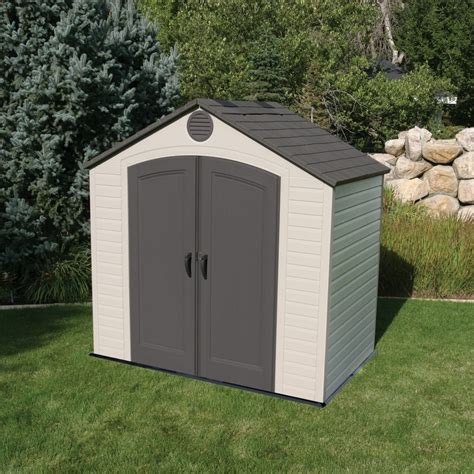 ShedsWarehouse.com | Madrid Plastic Sheds | 8ft X 5ft Life Plus Plastic Apex Shed With Plastic ...