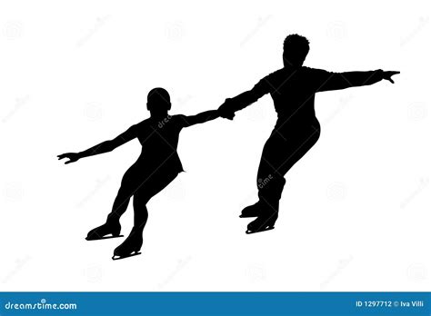 Figure skating silhouette stock illustration. Illustration of silhouette - 1297712