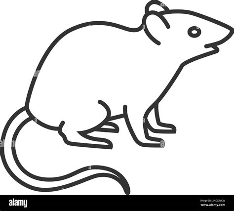 Mouse linear icon. Thin line illustration. Rat. Contour symbol. Vector isolated outline drawing ...